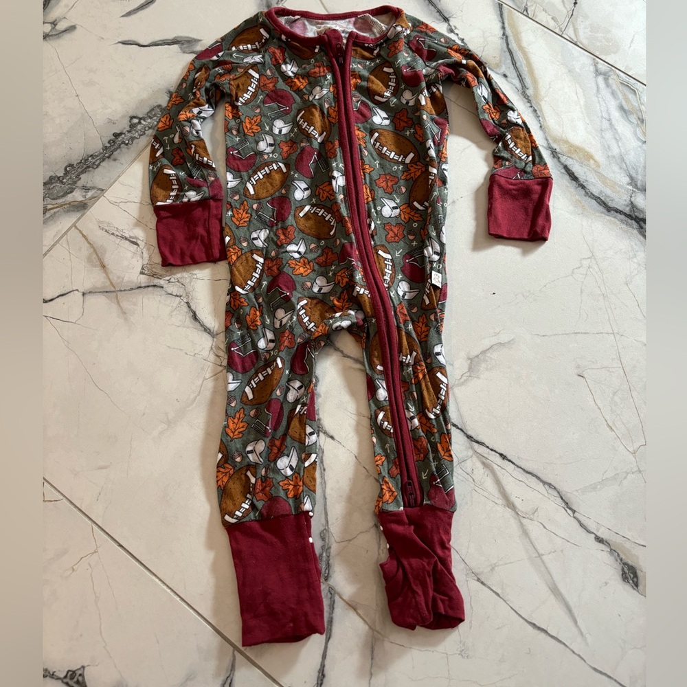 Monkeeroos Football Print Kids One Piece Pajama